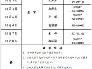 beat365在线唯一官网登录（滨湖校区）后勤服务与管理处2017年中秋、国庆假期值班表