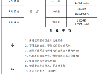 beat365在线唯一官网登录（滨湖校区）后勤管理与服务处2018年端午假期值班表